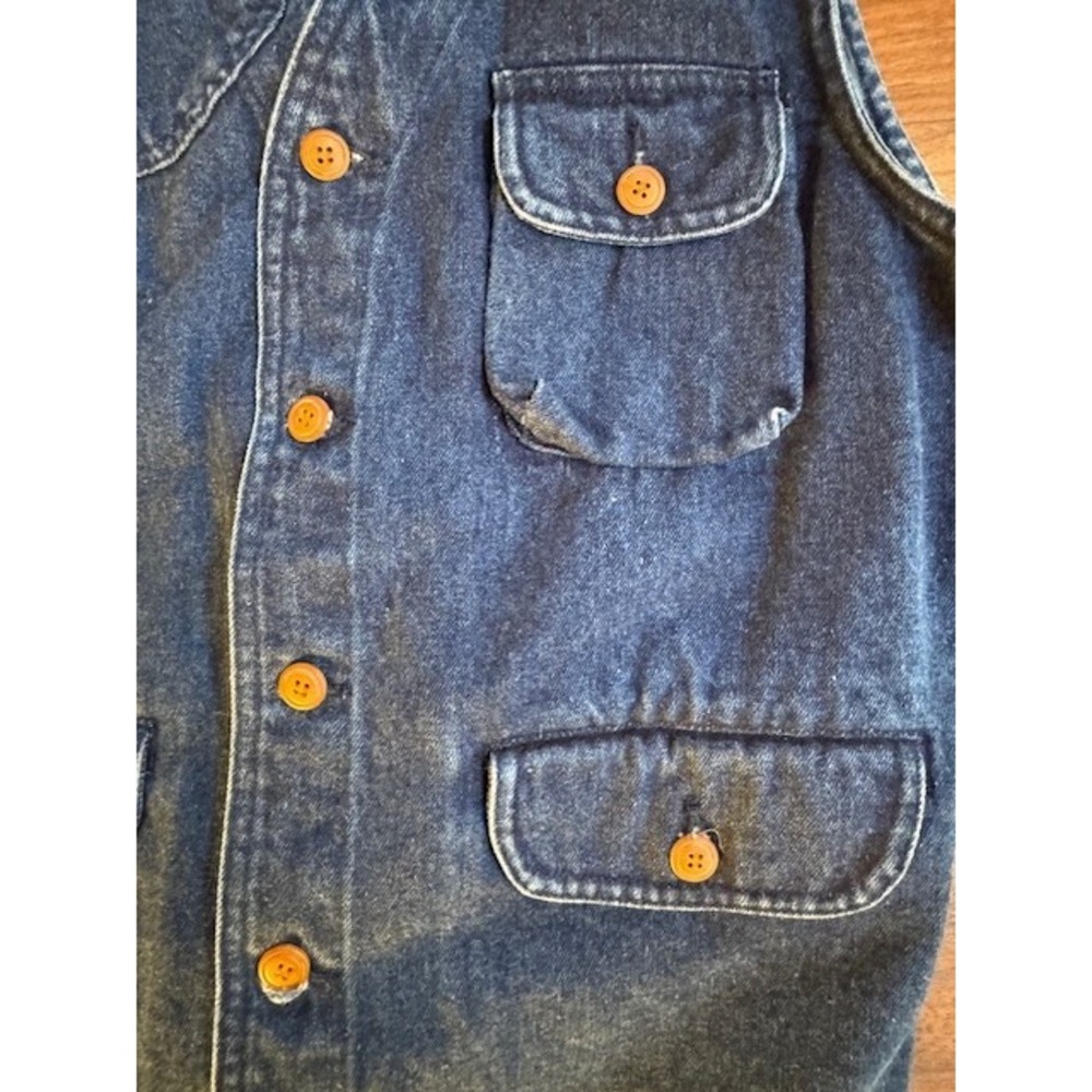 Vintage BASS Womens SML Denim &‎ Red Plaid Jean Vest NEW w/Tags - Picture 4 of 8